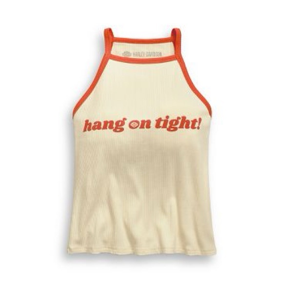 Harley-Davidson Tops - Harley Davidson | Cropped Graphic Tank Top | Medium | Orange/White | NWOT